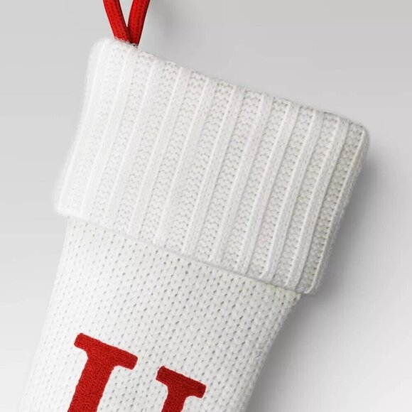 Wondershop Letter U Red Monogram Mini Size White Knit Christmas Stocking - Picture 2 of 5